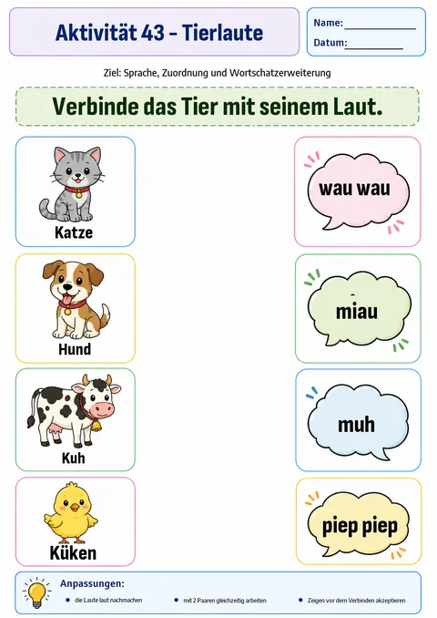 Aktivität: Tierlaute