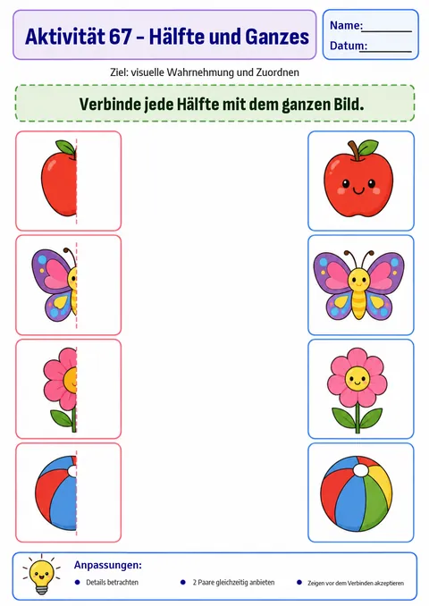 Aktivität: Hälfte und Ganzes