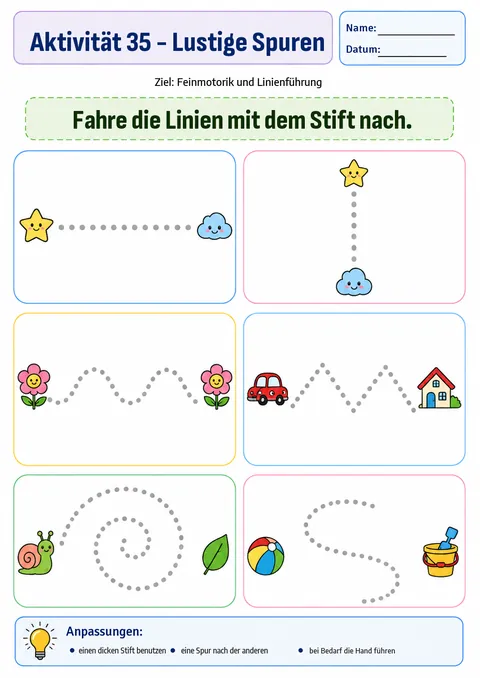 Aktivität: lustige Spuren
