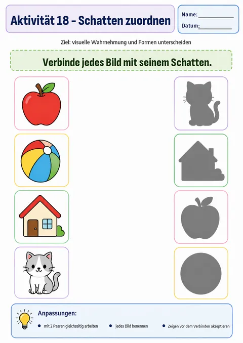 Aktivität: Schatten zuordnen